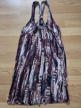 H&M Striped Sleeveless Dress in Burgundy, Black & Cream